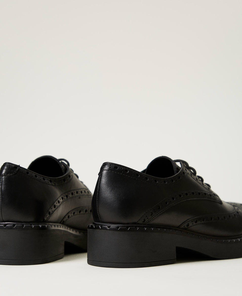 Scarpe stringate in pelle Nero Donna 242TGT094_00006_03