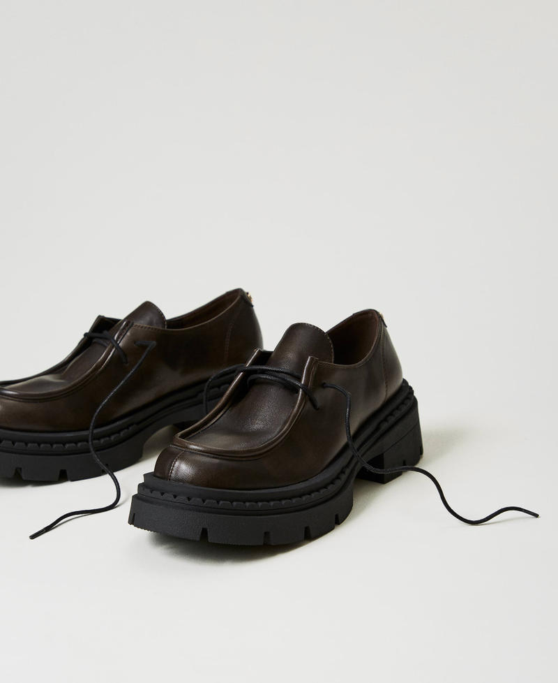 Scarpe stringate con Oval T Donna Marrone TWINSET Milano