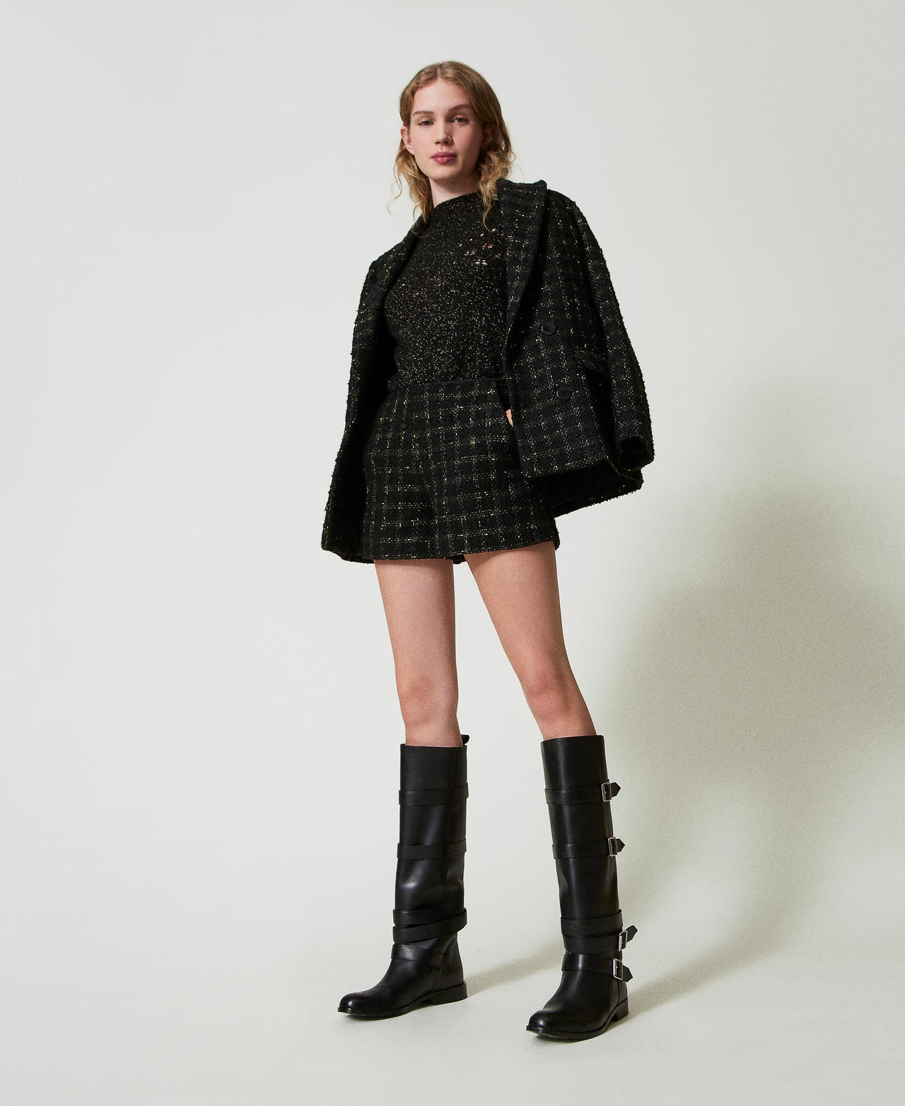 Scee by twin set Stivali in pelle con cinturini
