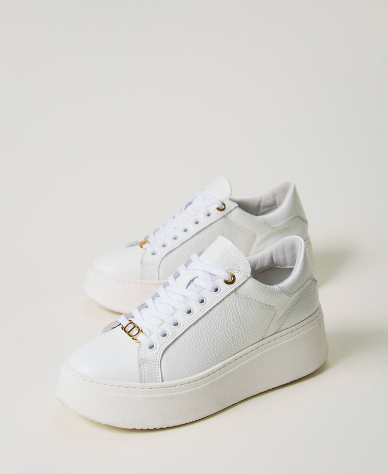 Leather trainers White Woman 242TGT184_00001_02