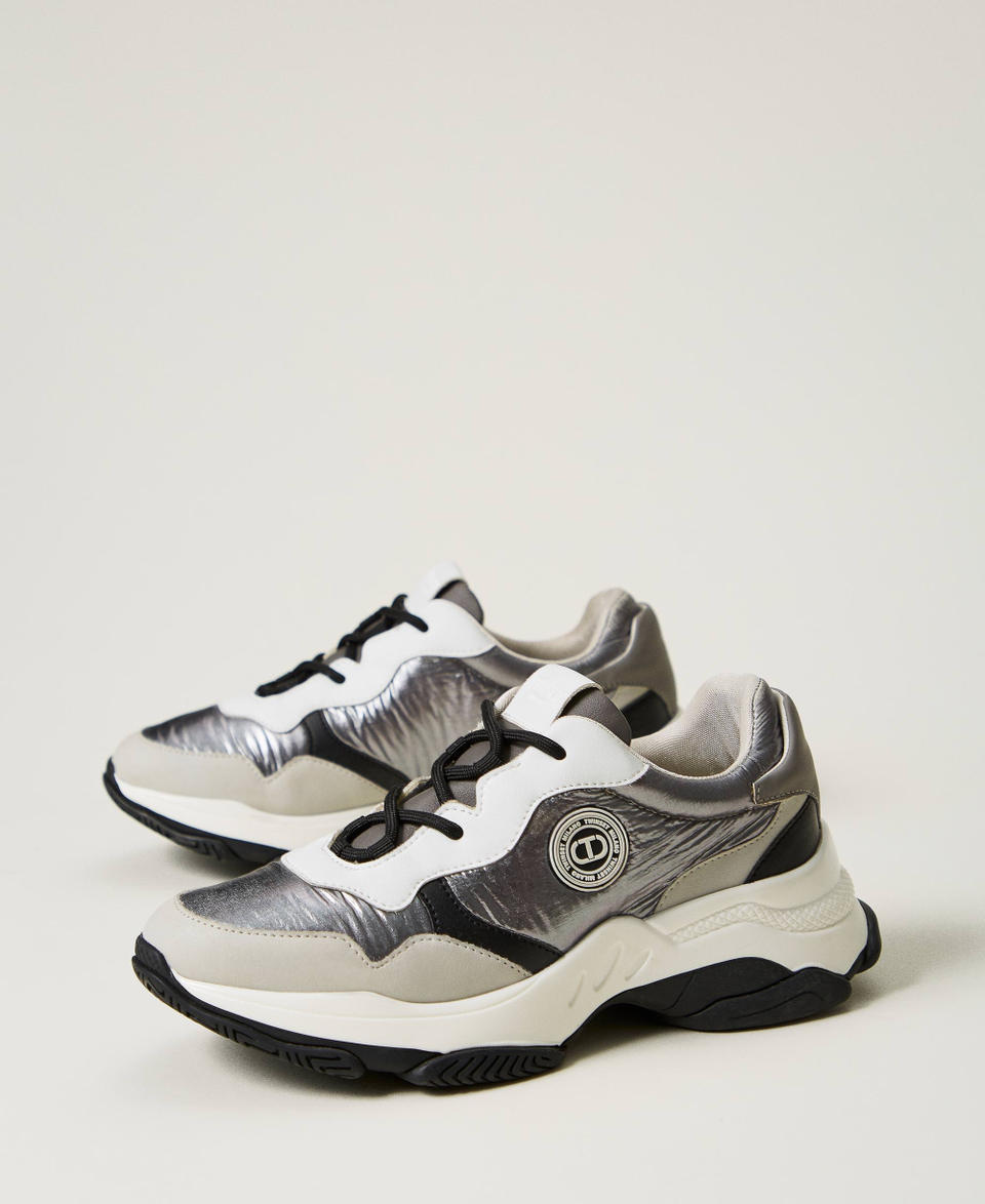Colour block running trainers Silver Woman 242TGT18C_00995_02
