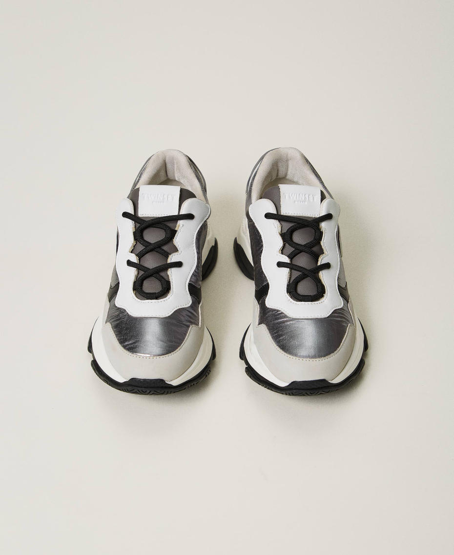 Colour block running trainers Silver Woman 242TGT18C_00995_04