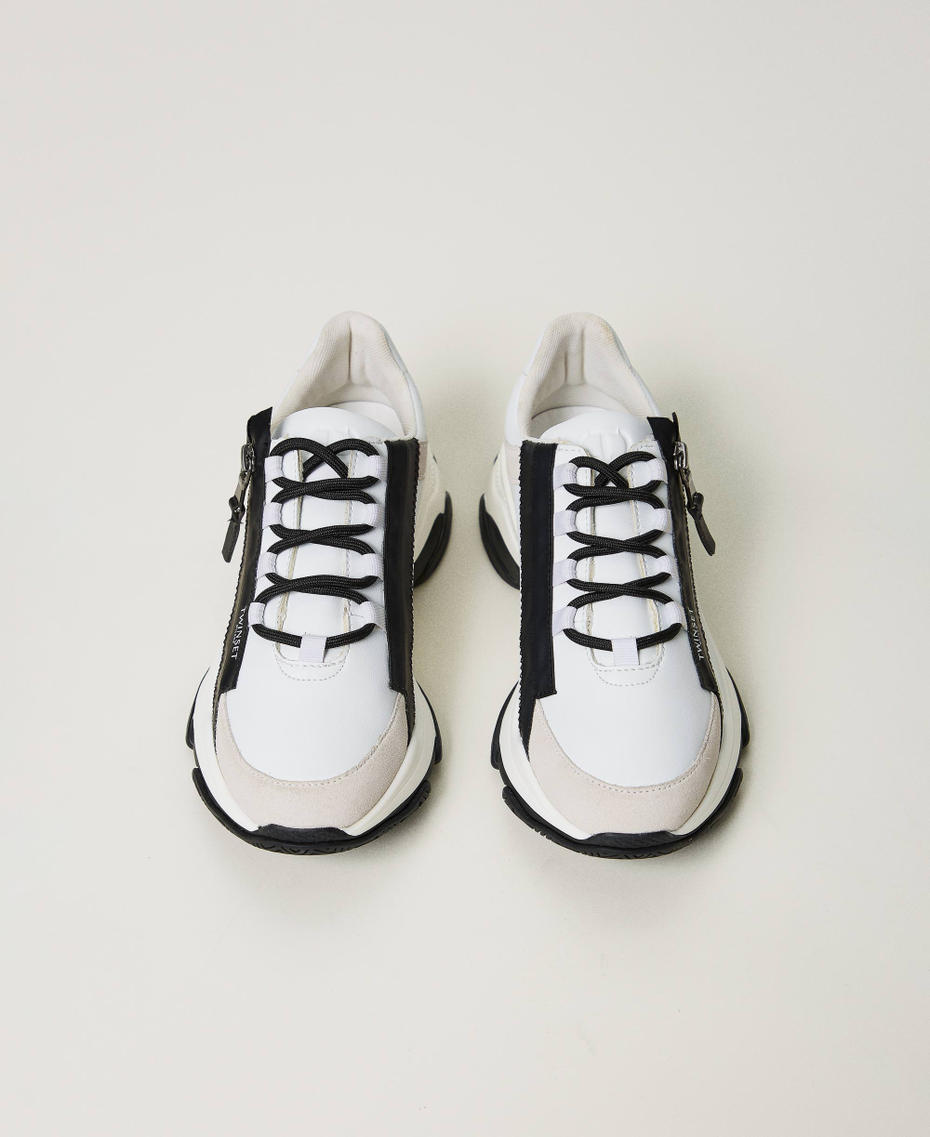 Running trainers with zip White Woman 242TGT18E_00001_04