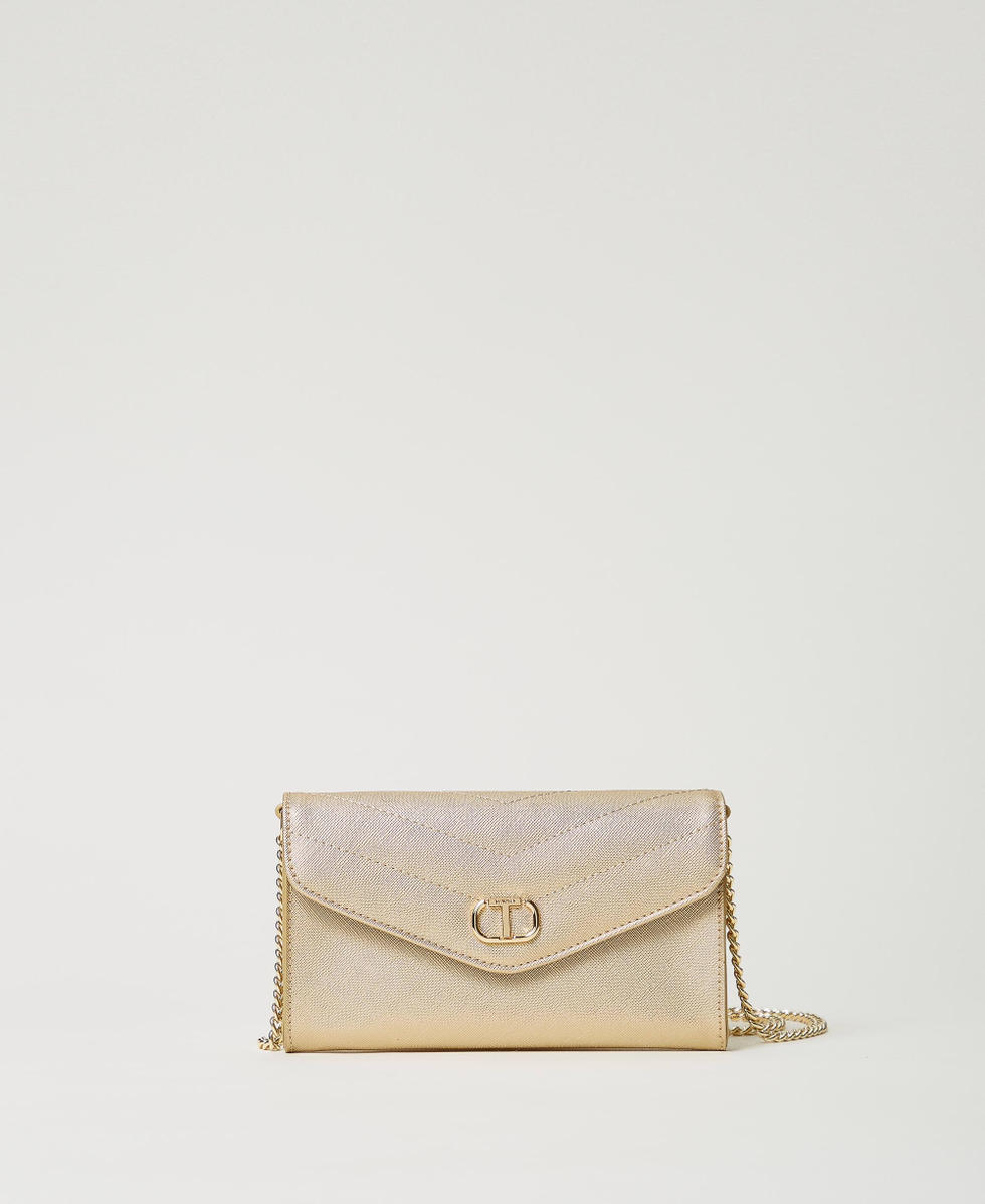 Mini-Smartphonetasche mit Tragekette Gelbgold Frau 242TH7012_10366_01