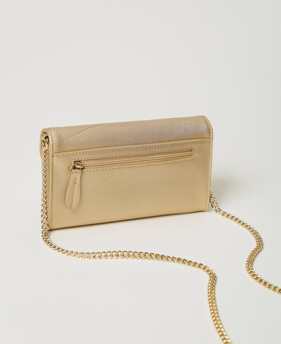 Mini-Smartphonetasche mit Tragekette Gelbgold Frau 242TH7012_10366_03