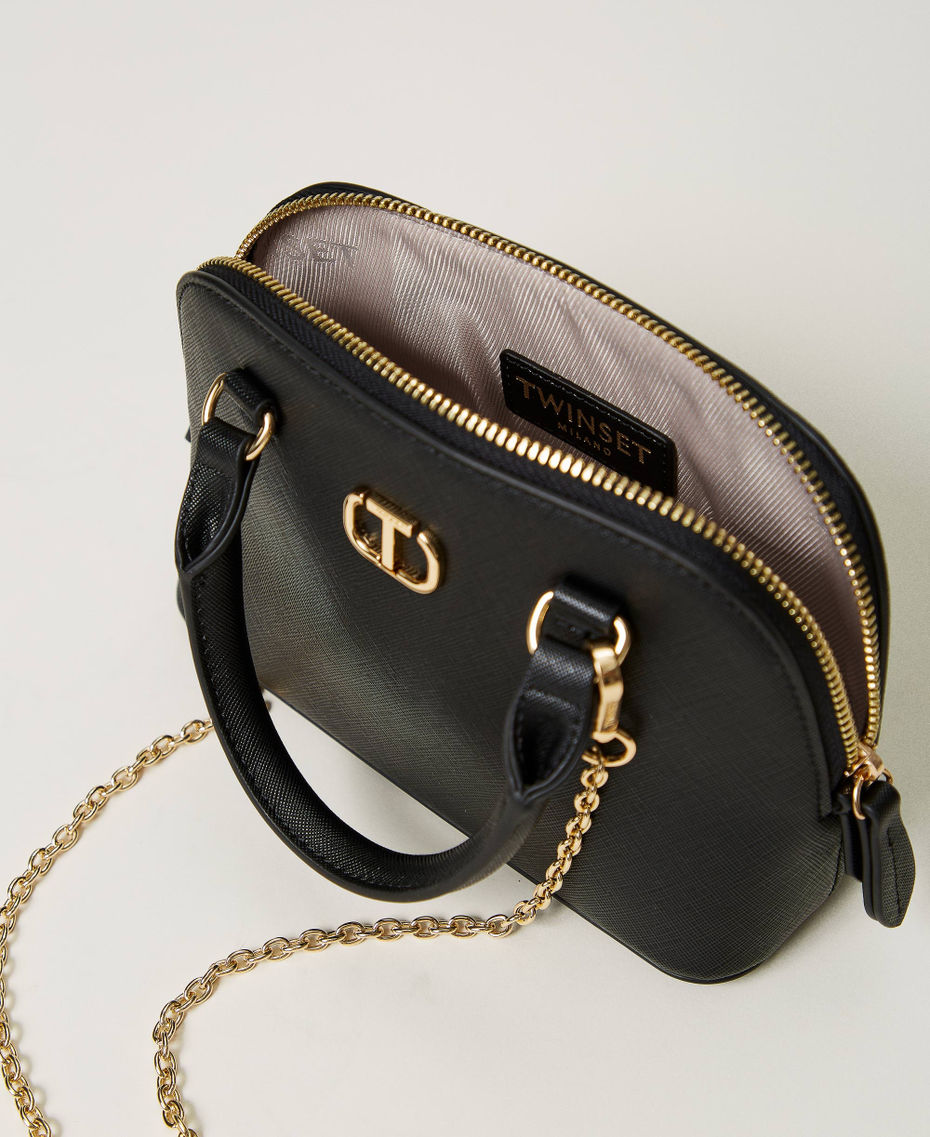Mini borsa a tracolla con Oval T Nero Donna 242TH7013_00006_04