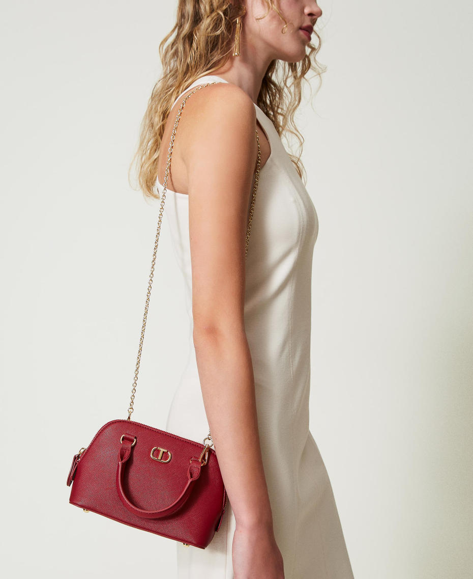Mini shoulder bag with Oval T Pompeiian Red Woman 242TH7013_11755_S0