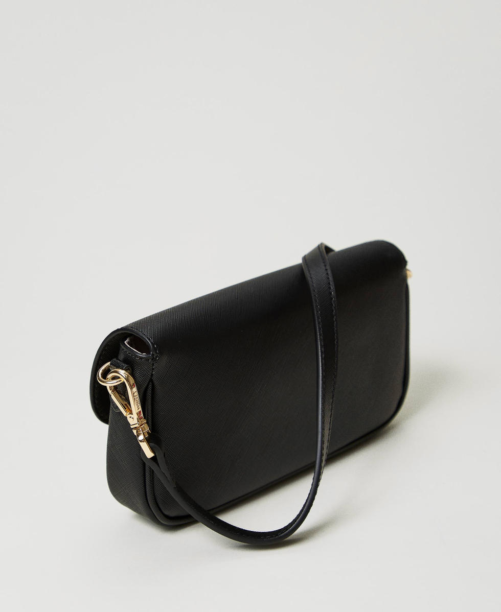 Mini shoulder bag with Oval T Woman, Black | TWINSET Milano