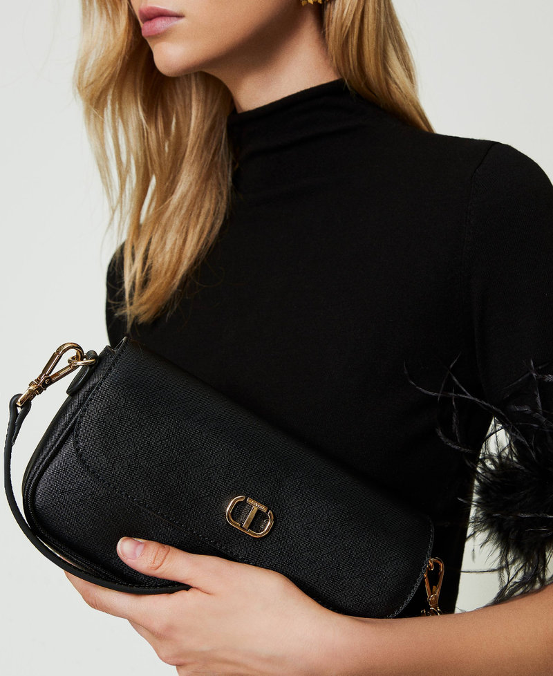 Mini shoulder bag with Oval T