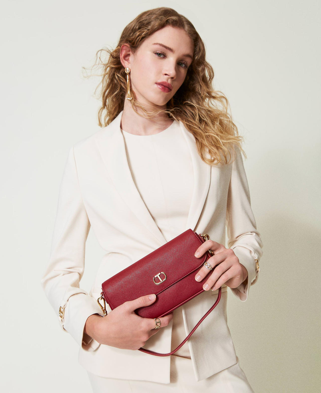 Scee by twin set Mini borsa a spalla con Oval T