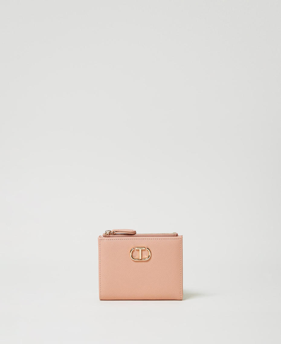 Wallet with zip and Oval T Powder Pink Woman 242TH7021_00083_01