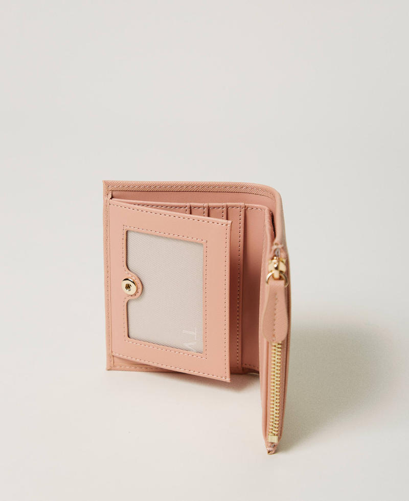 Wallet with zip and Oval T Powder Pink Woman 242TH7021_00083_03