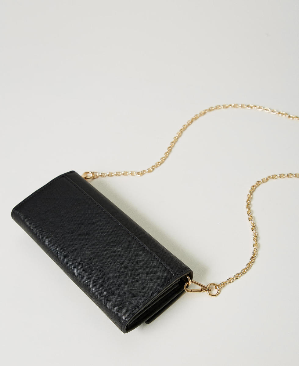 Wallet with shoulder strap and Oval T Black Woman 242TH7024_00006_03