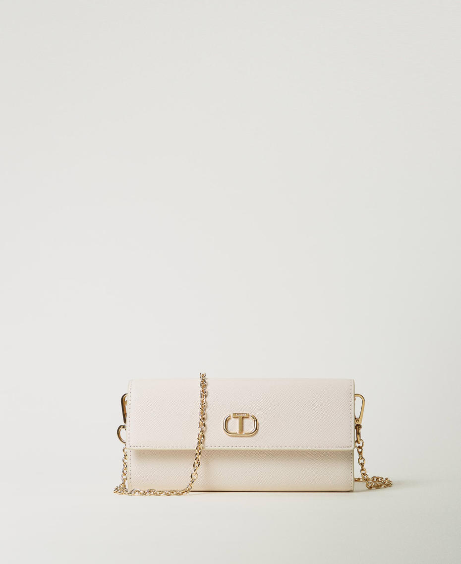 Portafoglio con tracolla e Oval T Bianco "Old White" Donna 242TH7024_11748_01