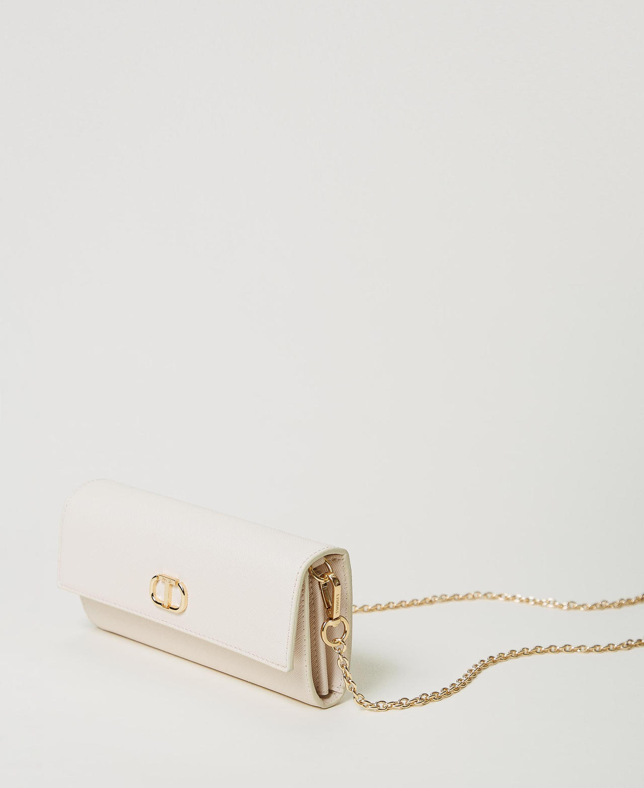 Portafoglio con tracolla e Oval T Bianco "Old White" Donna 242TH7024_11748_02