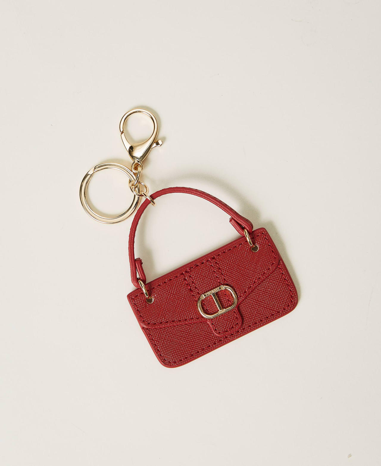 Keyring bag with Oval T Pompeiian Red Woman 242TH7045_11755_0S