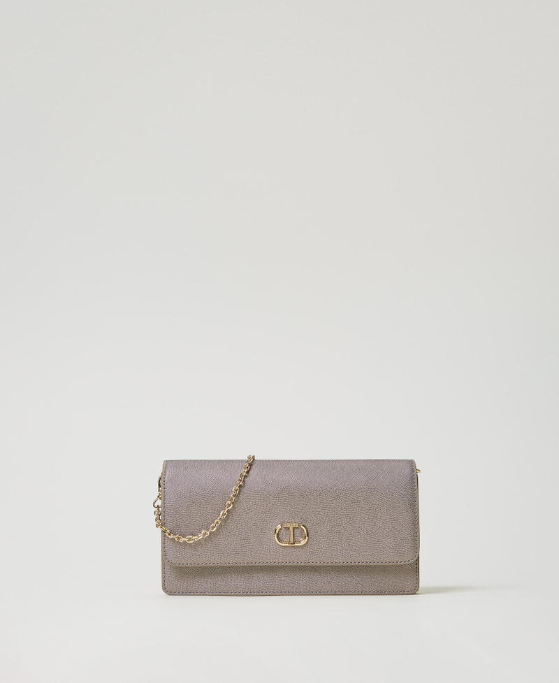 Mini-Umh&auml;ngetasche mit Oval T Silber Frau 242TL8011_00995_01