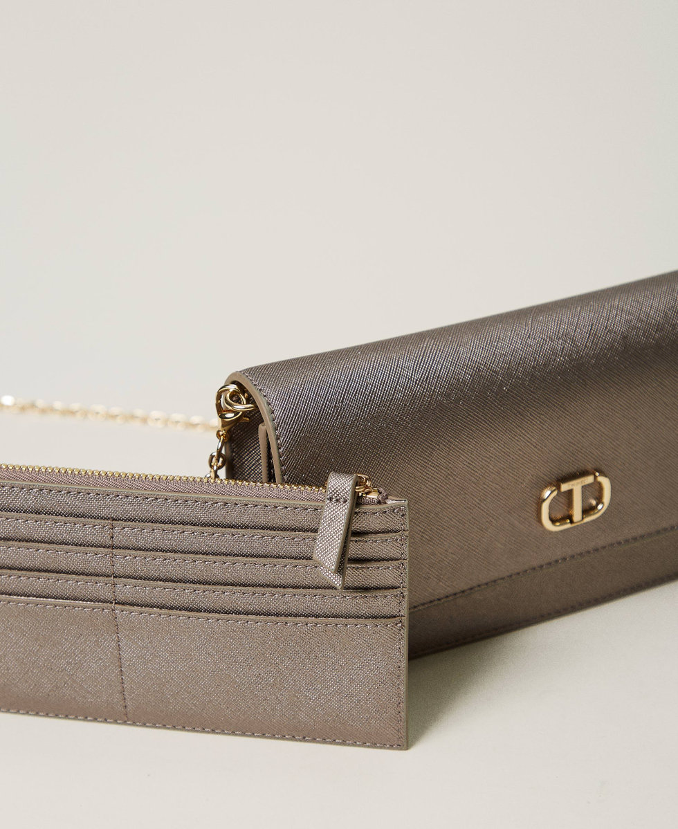 Mini borsa a tracolla con Oval T Silver Donna 242TL8011_00995_04