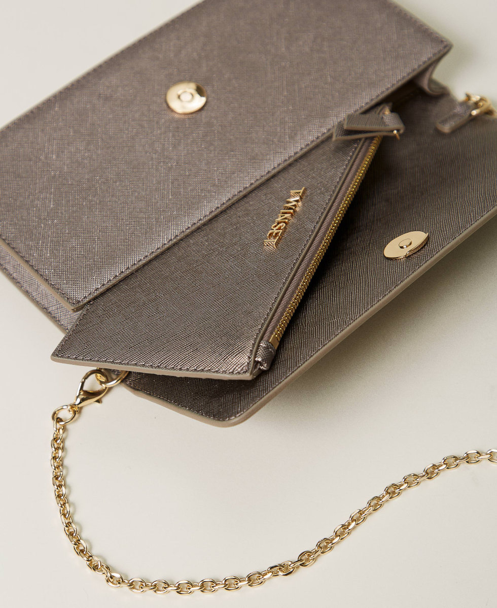 Mini borsa a tracolla con Oval T Silver Donna 242TL8011_00995_05