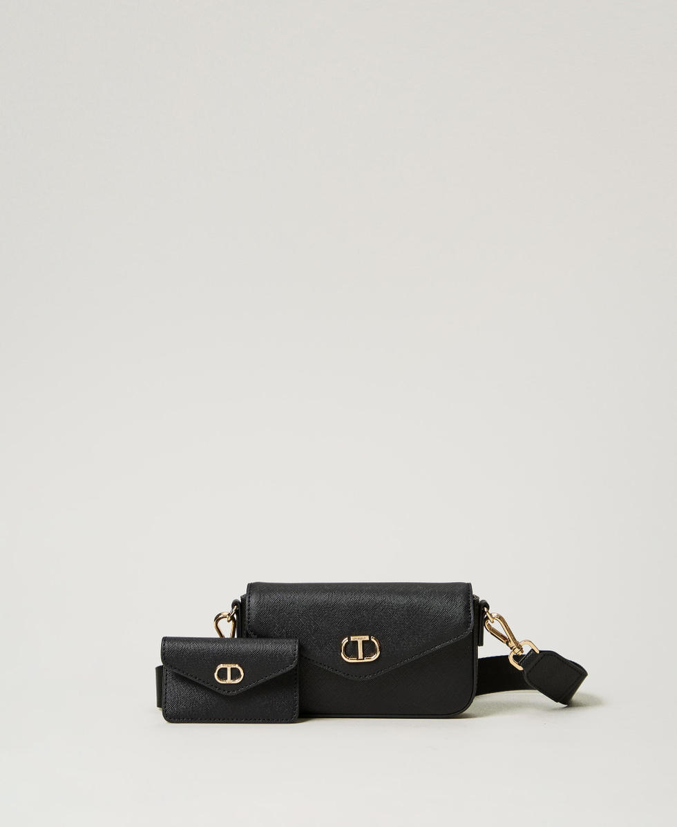 Mini shoulder bag with card holder Woman Black TWINSET Milano