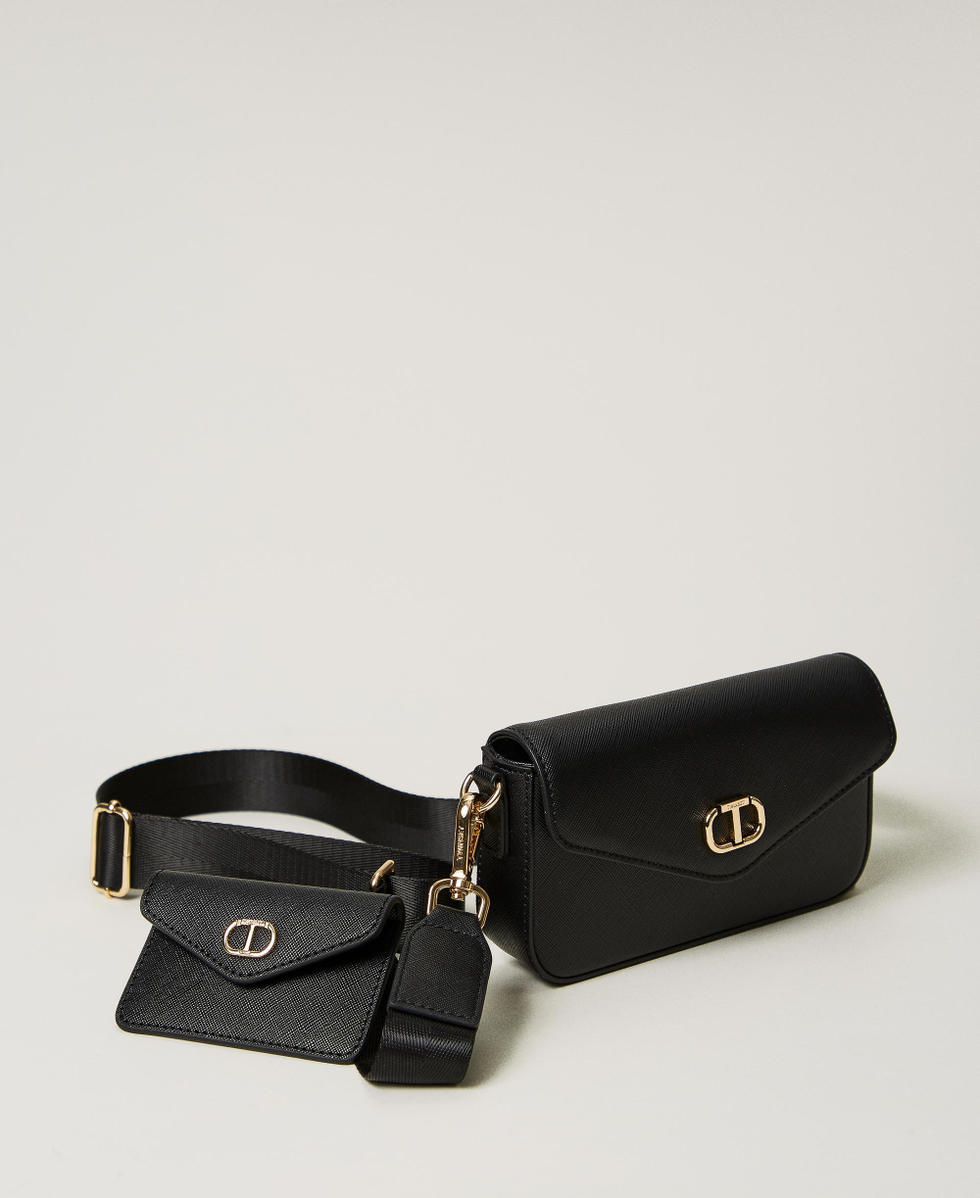 Wallet shoulder bag／ミニポーチ付／ブラック TEXTURED CROSSBODY BAG WITH COIN PURSE - Black | ZARA United