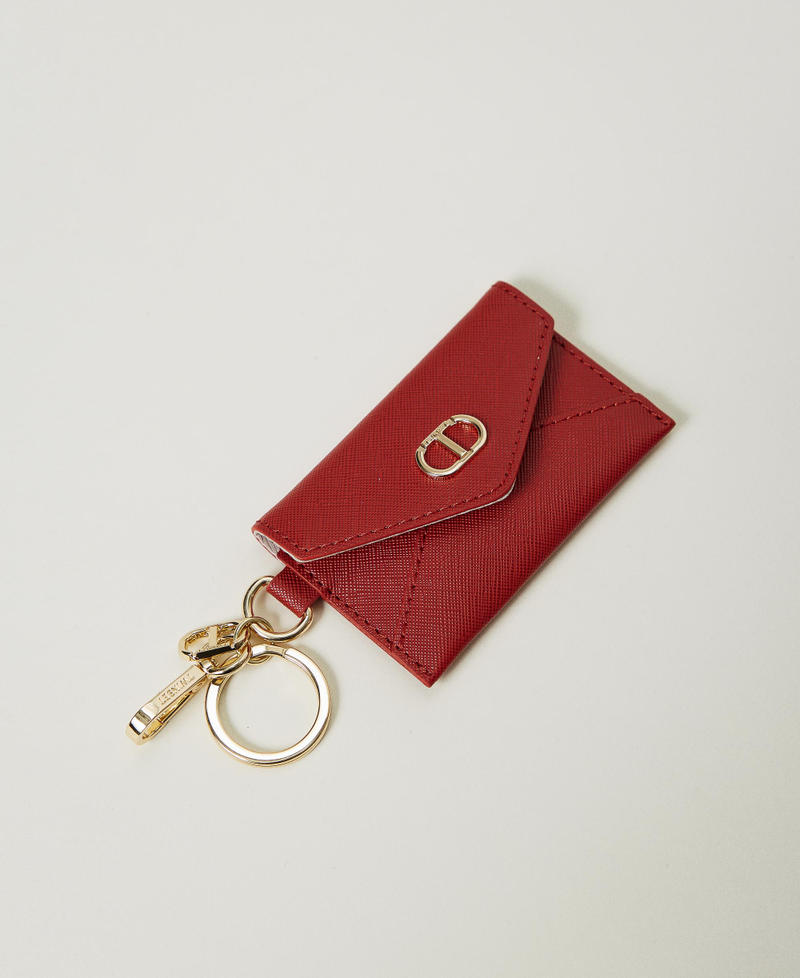 Flat card holder with key ring Venetian Red Woman 242TL8023_00740_01