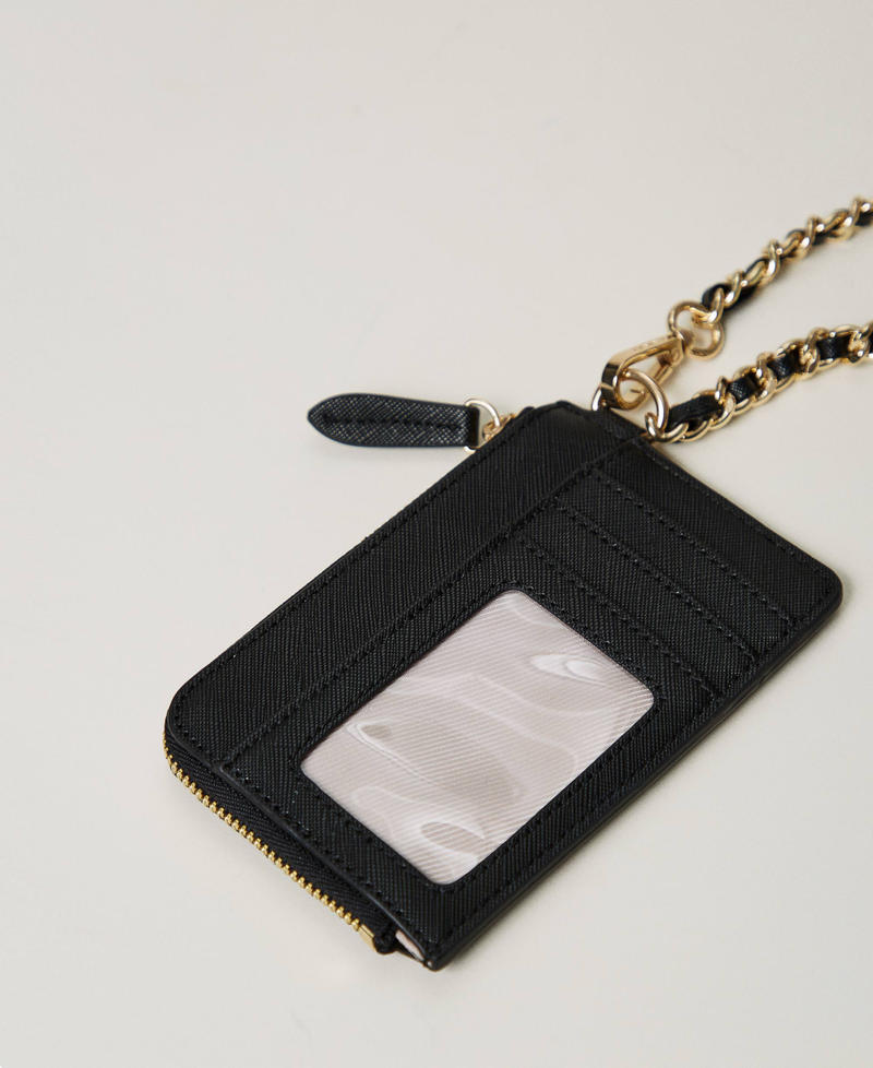 Card holder with chain and Oval T Black Woman 242TL8039_00006_02