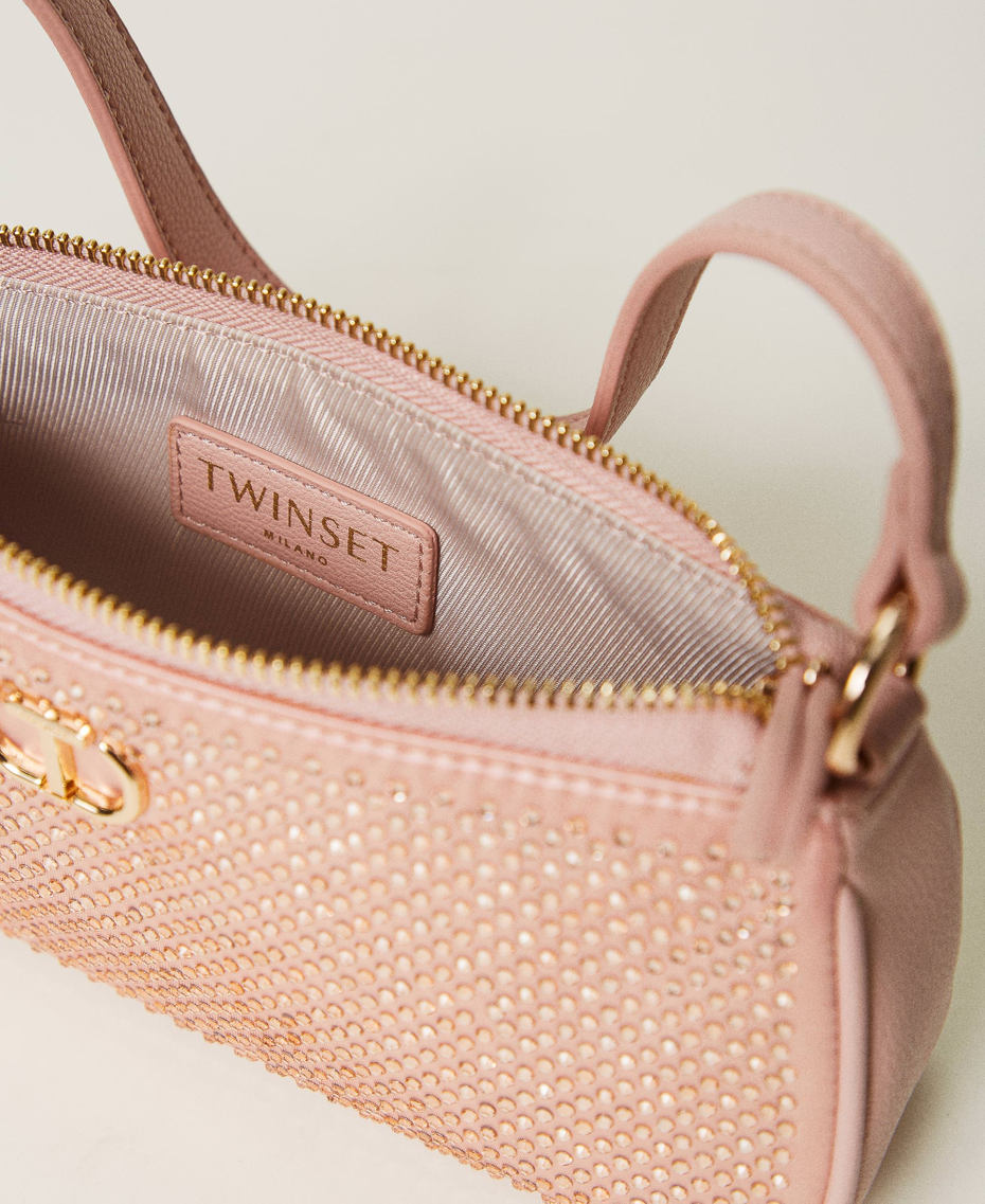 Mini borsa in raso con strass e Oval T Rosa "Peachy Keen" Donna 242TL803A_11947_04