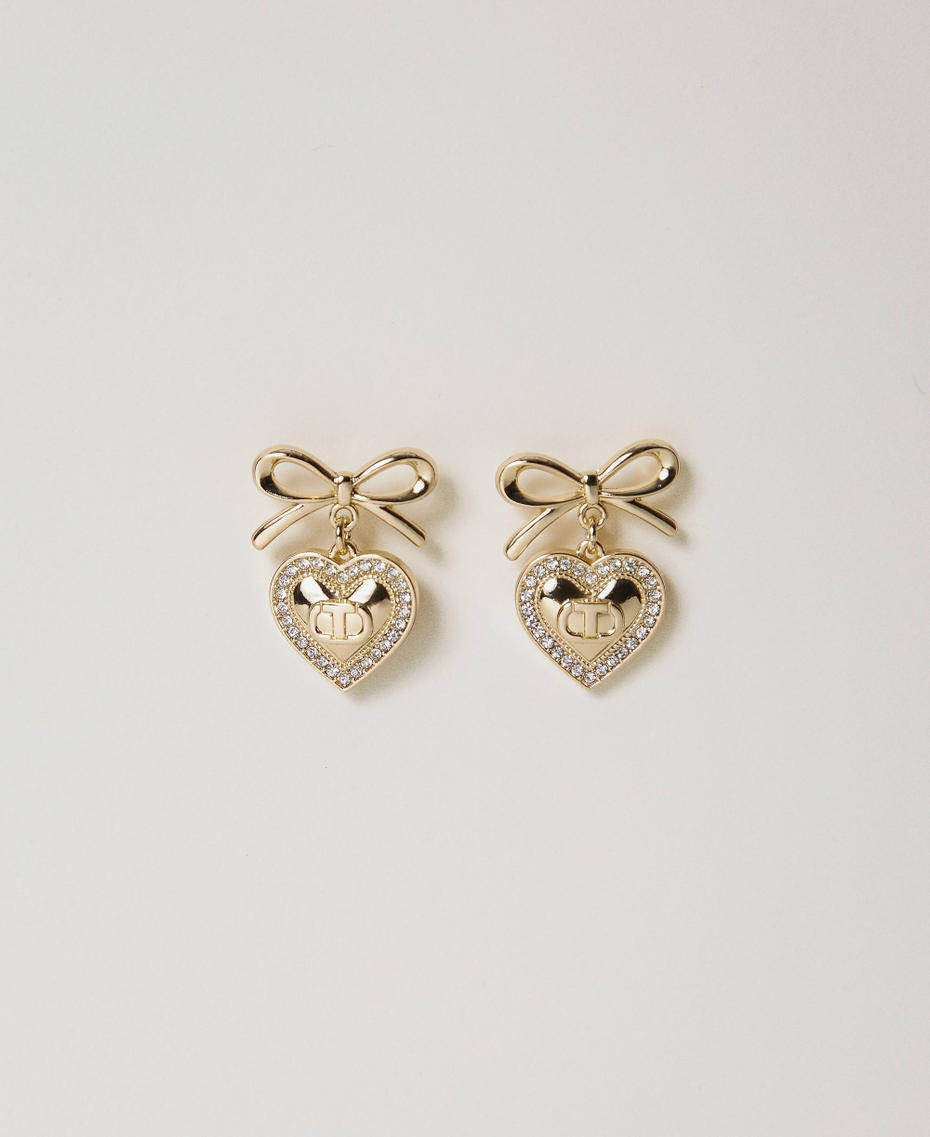 Herzohrringe mit Strass und Oval T New Gold Frau 242TO5021_10630_01