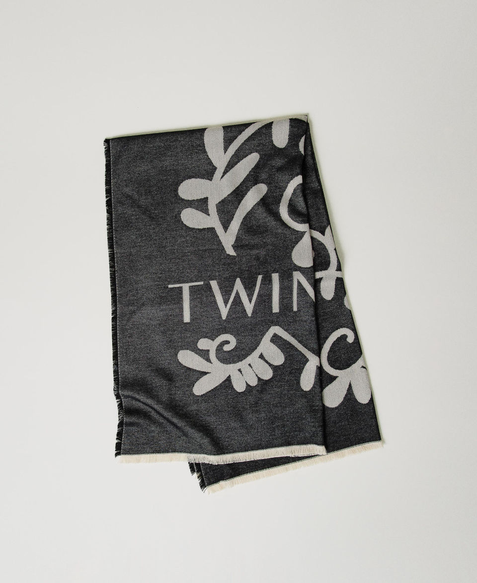Twin Set Sciarpa jacquard con logo