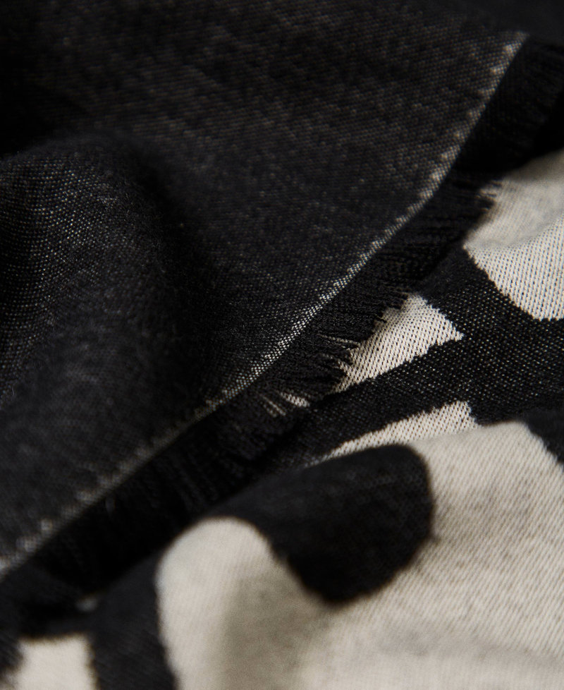 Sciarpa jacquard con logo Nero Donna 242TO5100_00006_02