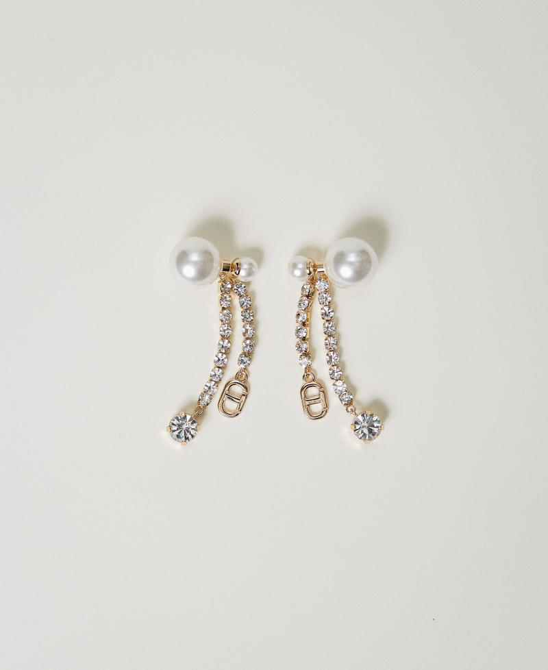 Earrings with pearls and rhinestones New Gold Woman 242TO5361_10630_01