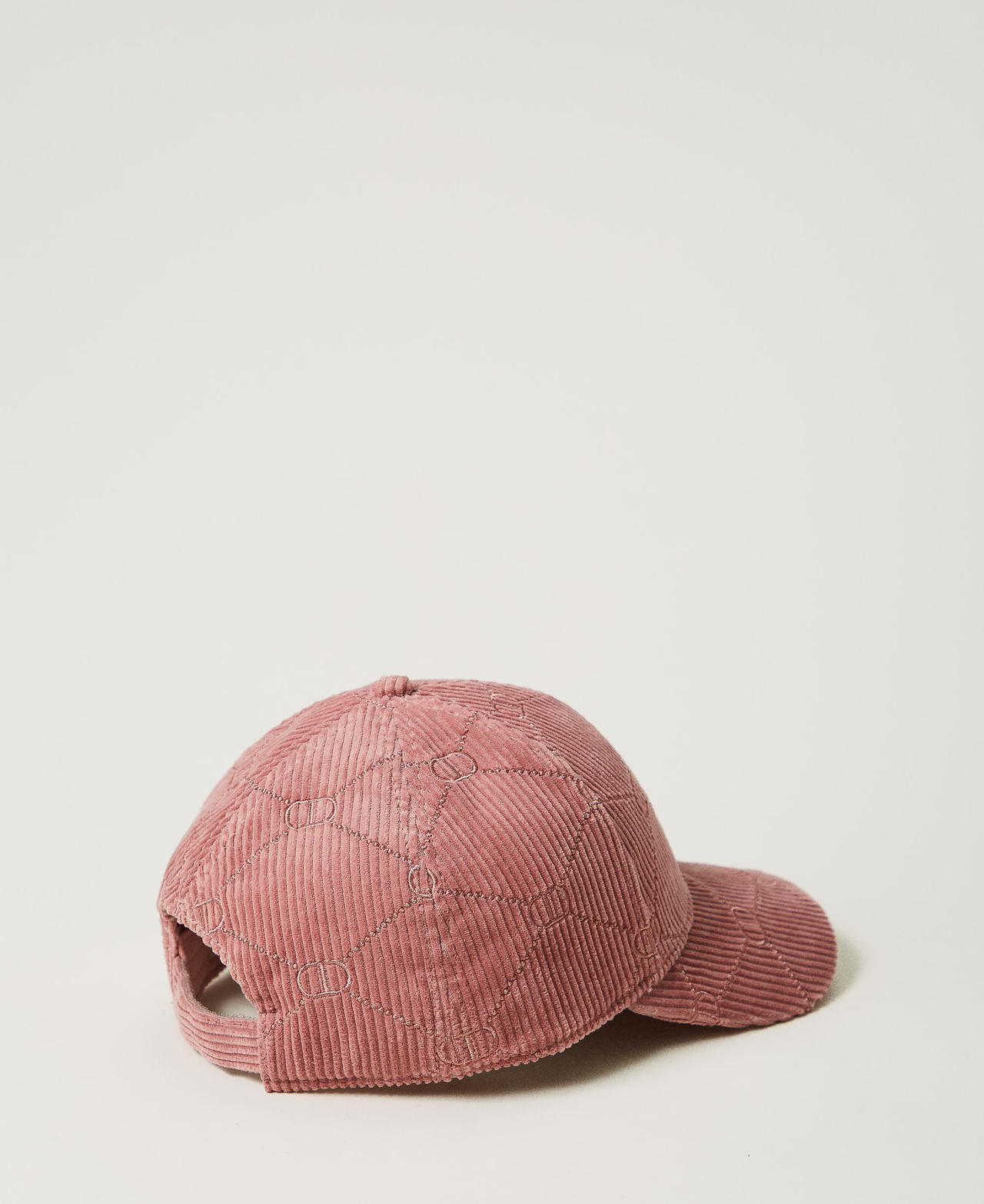 Velvet baseball cap with Oval T Ruby Chocolate Pink Woman 242TO5400_11945_03