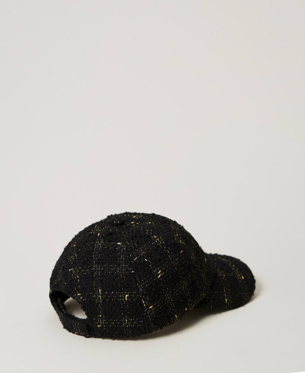 Boucl&eacute; baseball cap with logo Black / Gold Boucl&egrave; Woman 242TO5431_12009_03