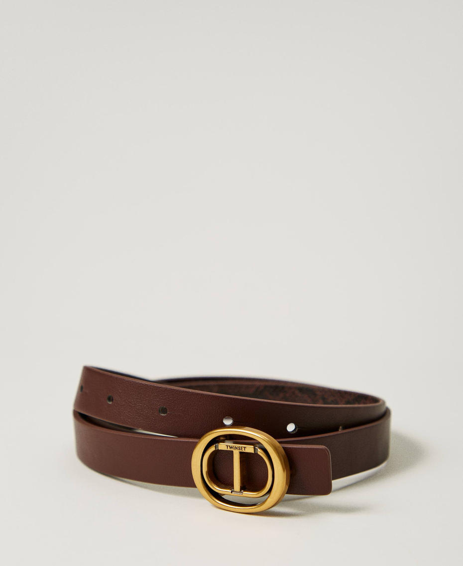 Snake print reversible belt