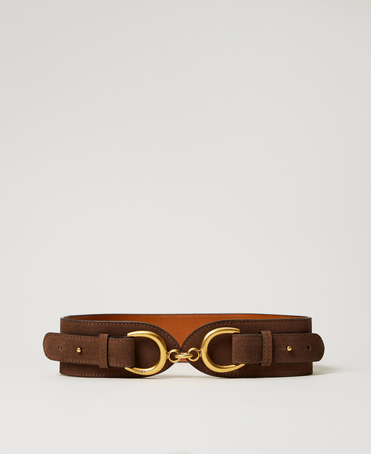 Ceinture en cuir avec barrette Marron Fondant Femme 242TO5610_00263_01