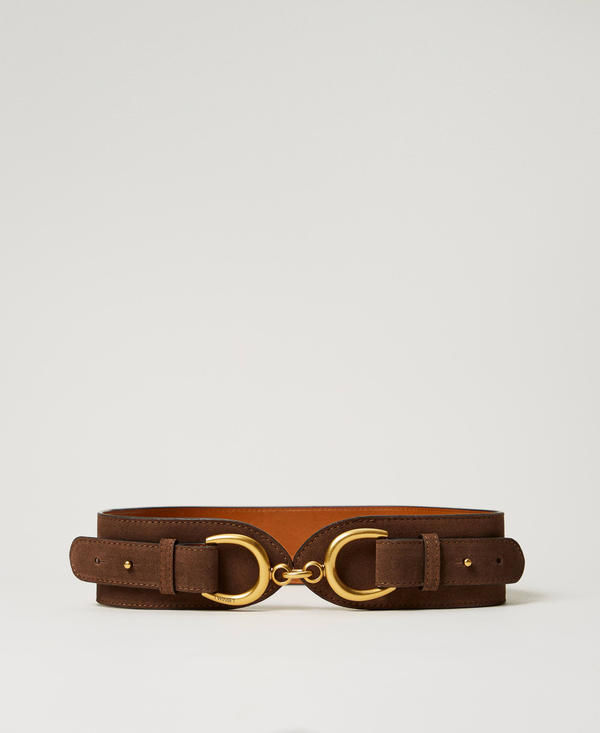 Leather belt with clasp