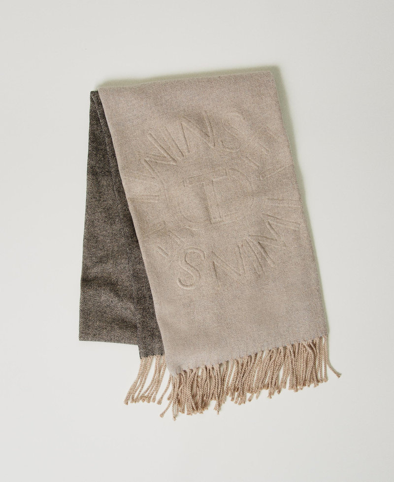 Wool cloth stole with fringes Warm Beige Woman 242TO5670_04233_01