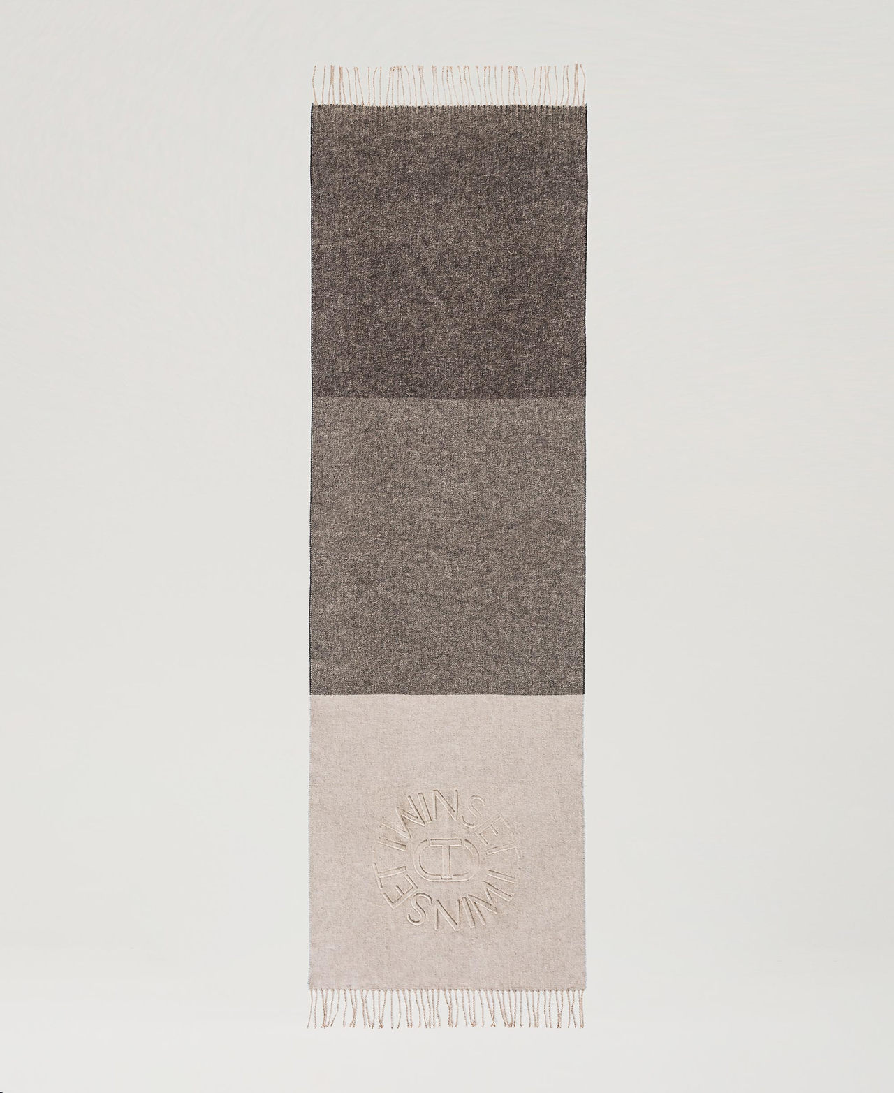 Wool cloth stole with fringes
