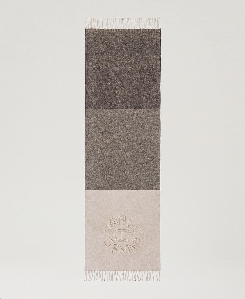 Wool cloth stole with fringes