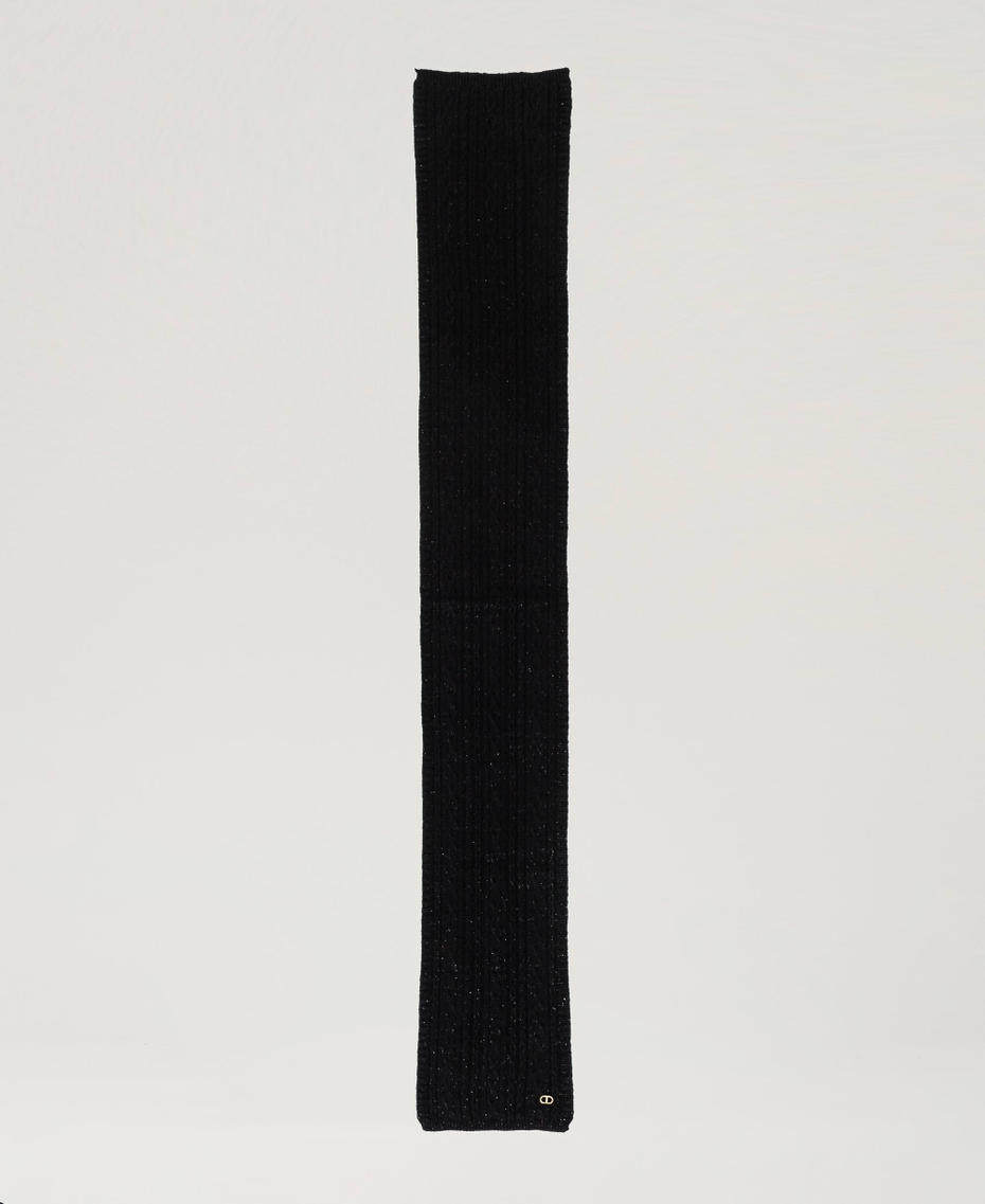 Sciarpa in maglia con lurex a trecce Nero Donna 242TO5731_00006_05