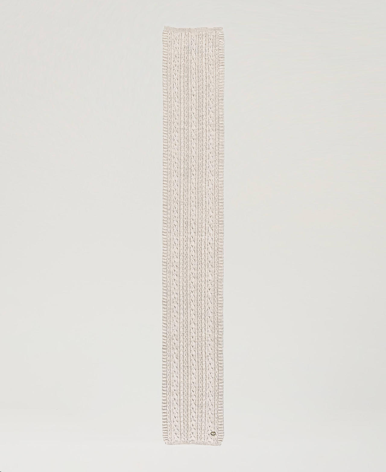 Cable knit scarf with lurex White Cream Woman 242TO5731_11952_05