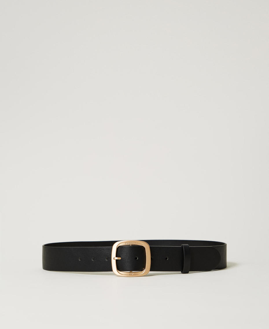 Belt with square buckle Black Woman 242TO5750_00006_01