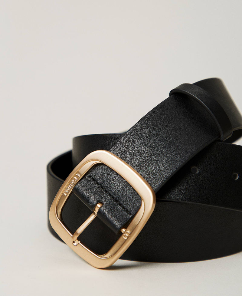 Belt with square buckle Black Woman 242TO5750_00006_02