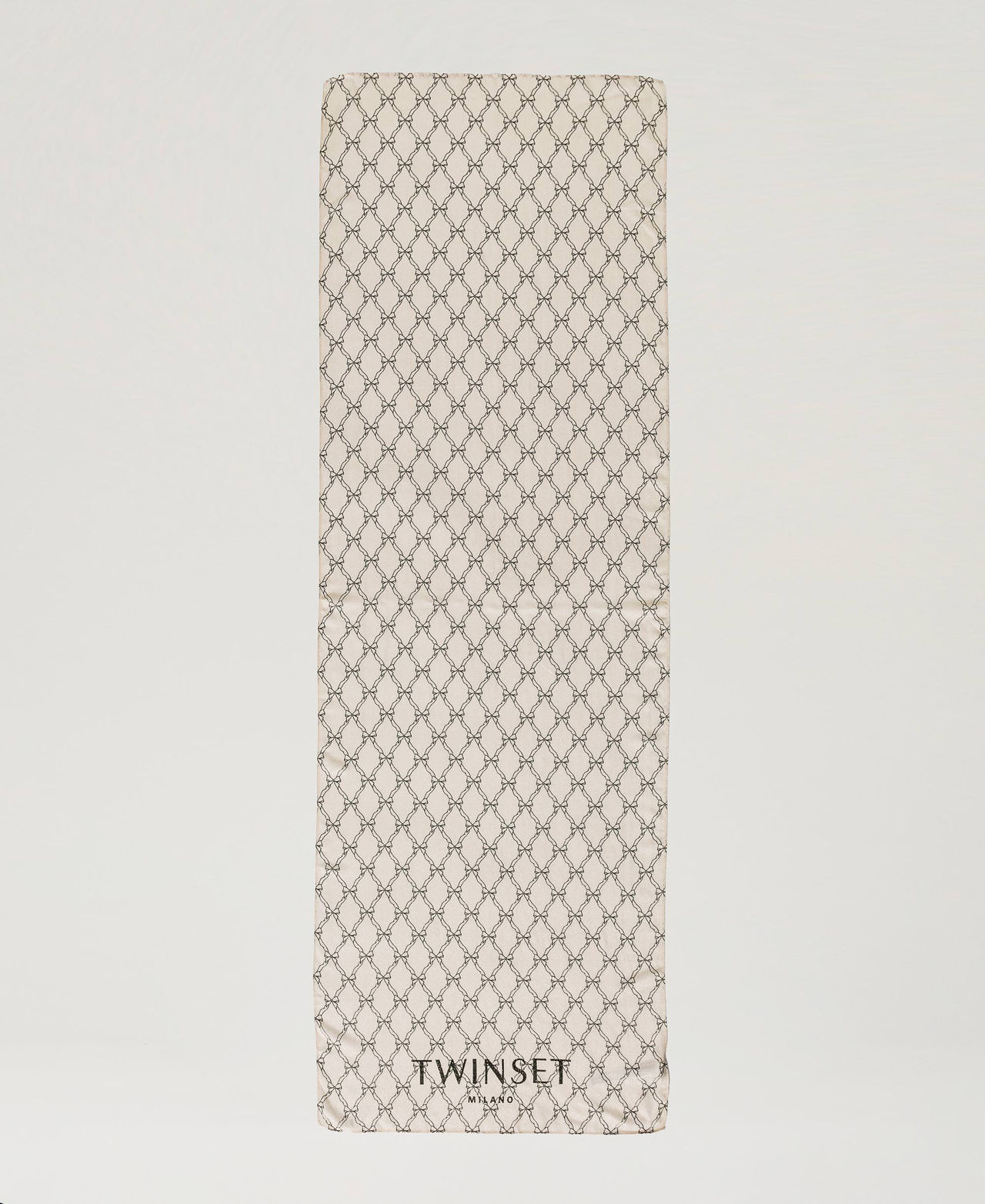 Stola con stampa fiocchi e logo