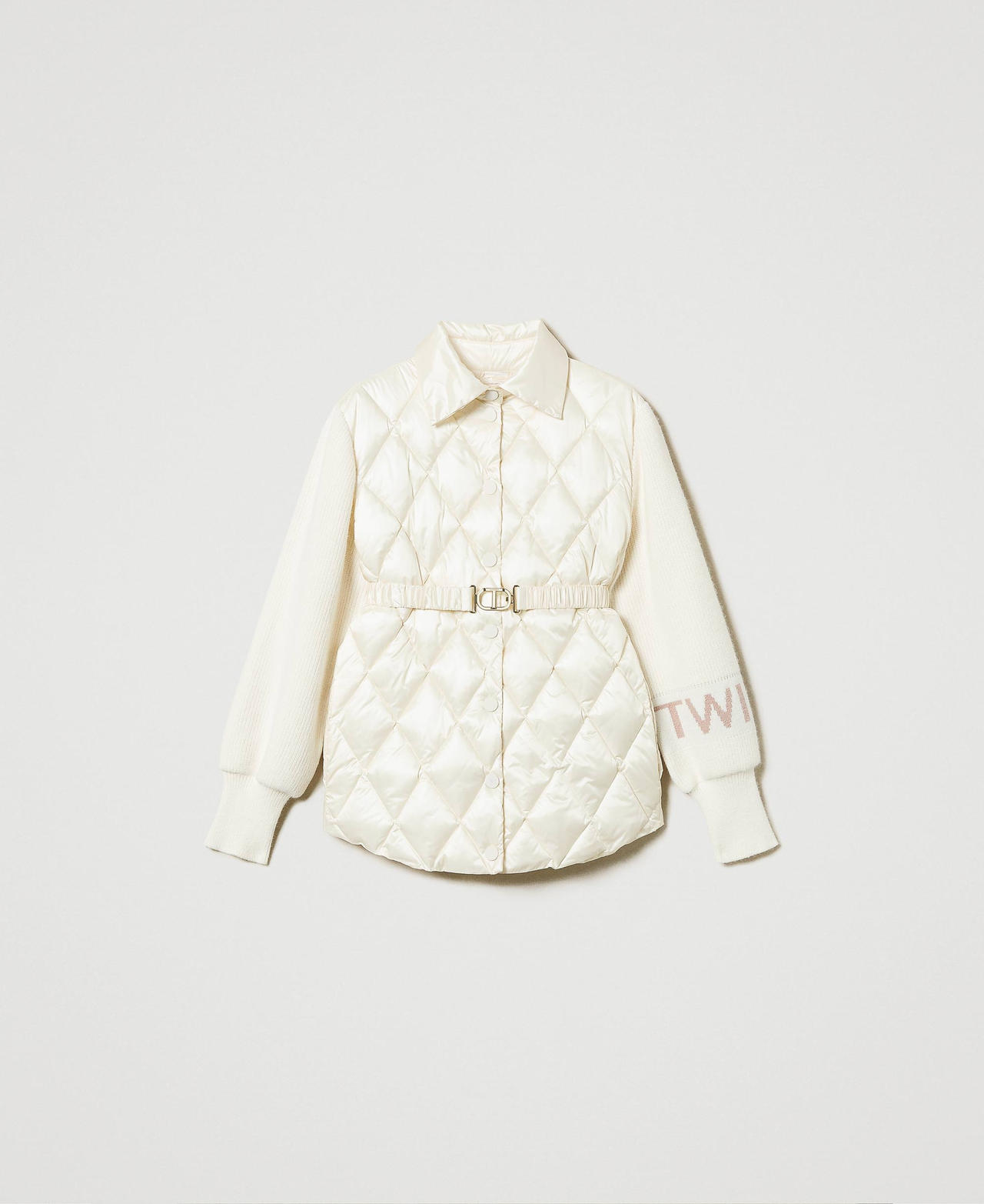Scee by twin set Piumino trapuntato con maniche in maglia