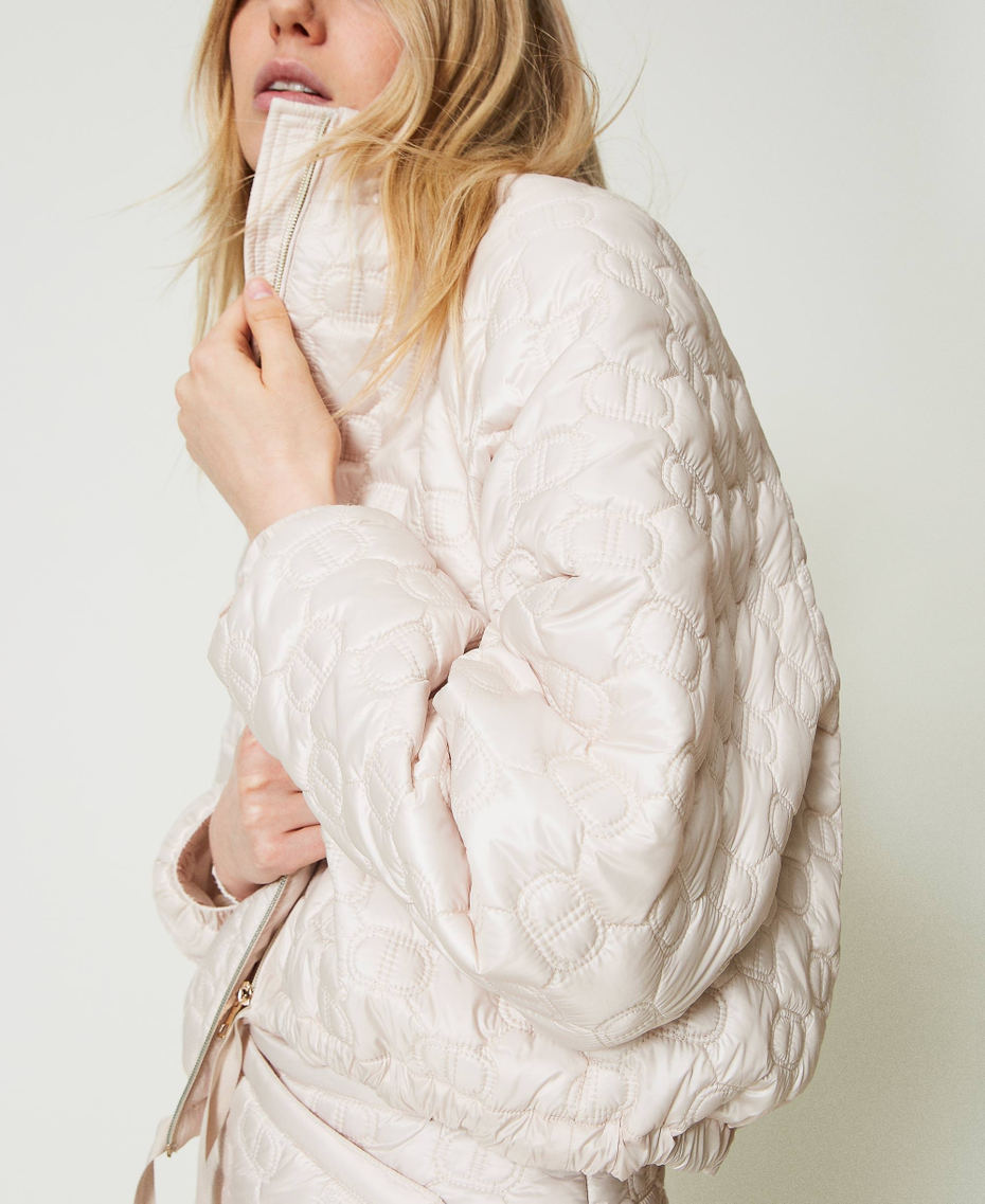 Quilted puffer jacket with Oval T Old White Woman 242TP2021_11748_05