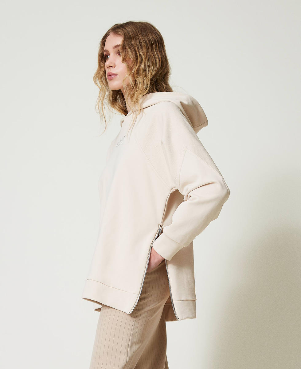 Maxi sweat shirt avec logo Femme Blanc TWINSET Milano