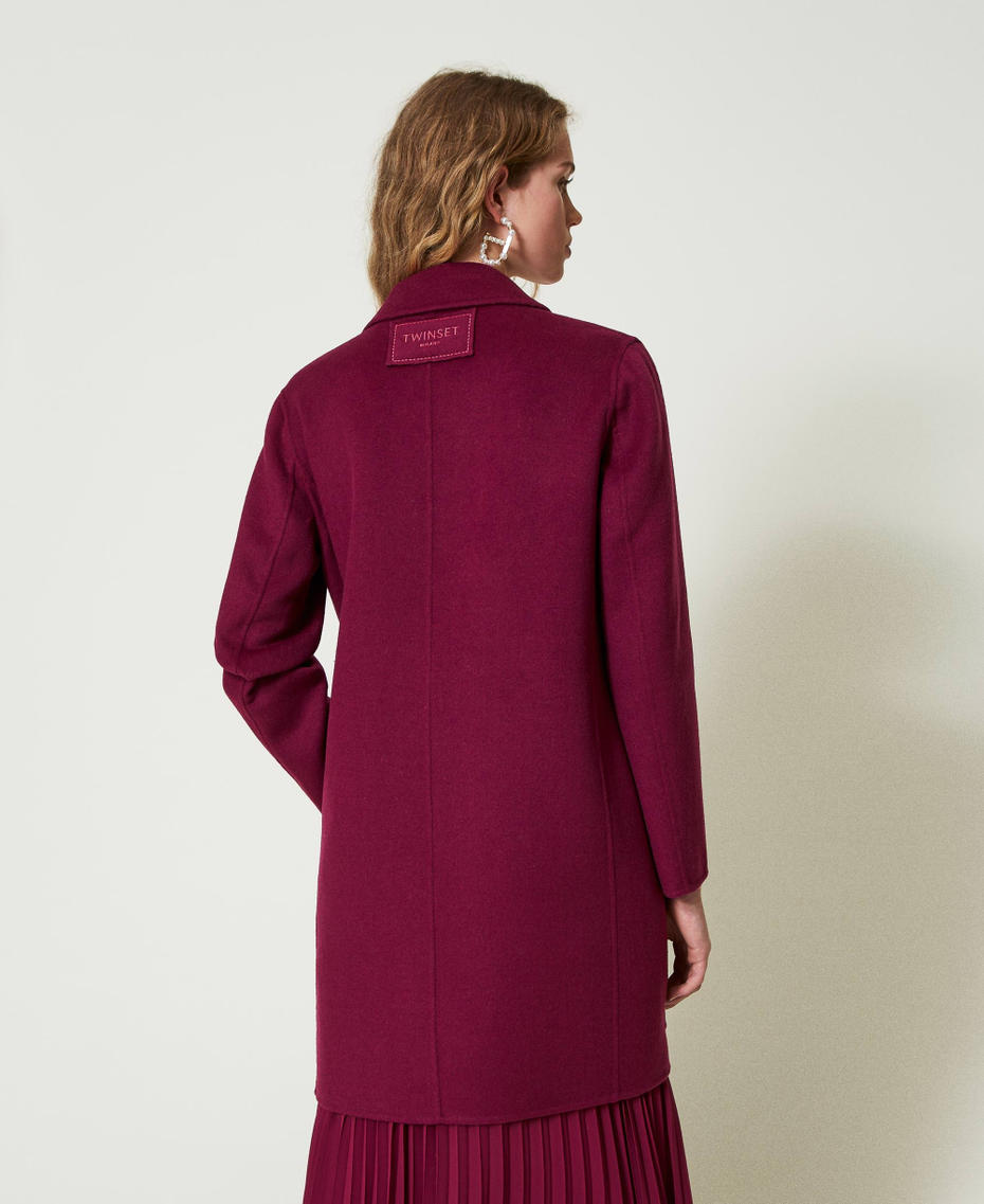 Doubled wool blend cloth coat “Red Plum” Purple Woman 242TP2062_05245_04