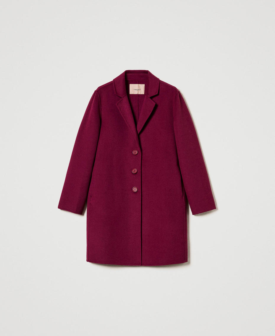 Doubled wool blend cloth coat &ldquo;Red Plum&rdquo; Purple Woman 242TP2062_05245_S0
